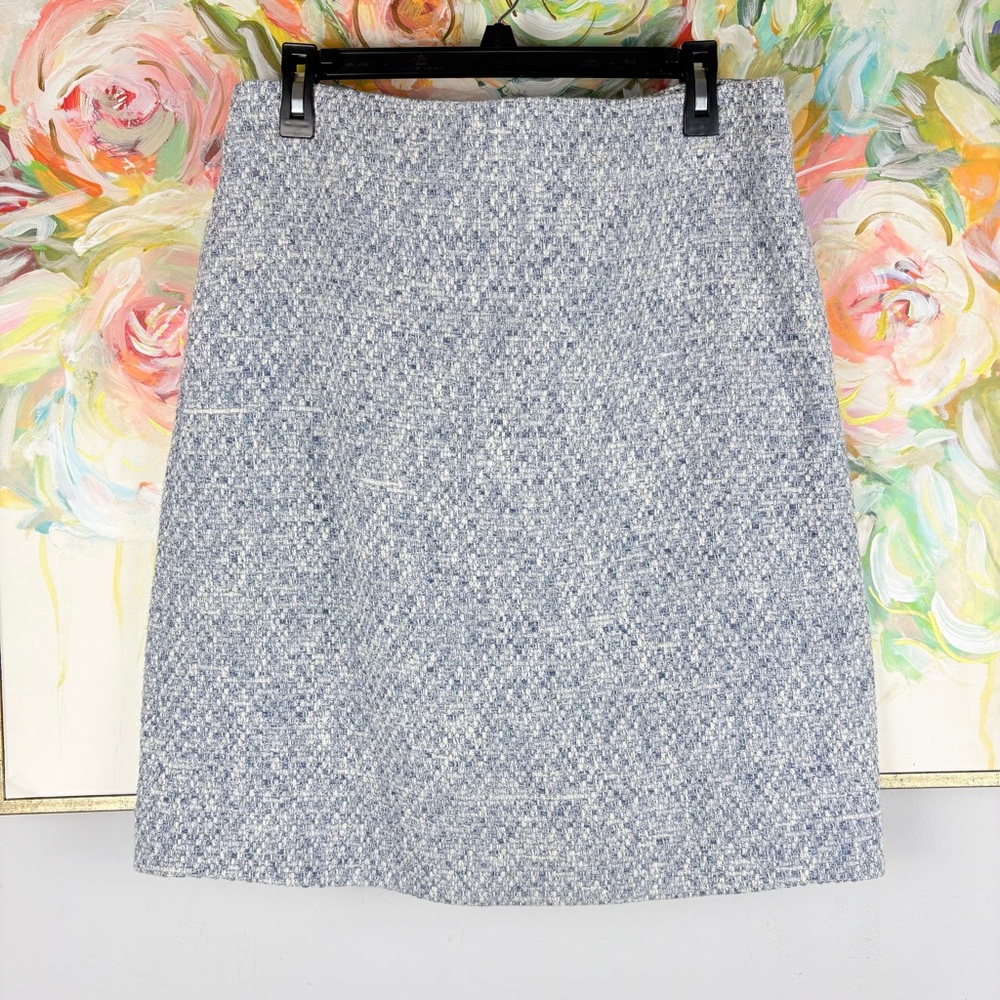 Brooks Brothers Blue White Tweed A-Line Skirt Size 10 Lined